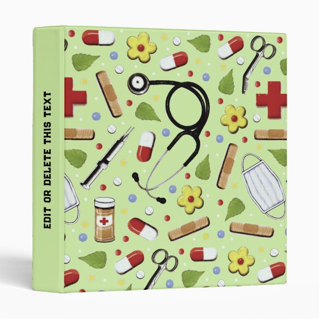 Classeur à anneaux 3 pour infirmière (Devant/Côté)