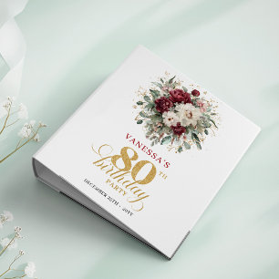 Classeur à anneaux Bohème Bourgogne Floral 80e Ann