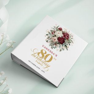 Classeur à anneaux Boho Deep Red Floral pour 80e a