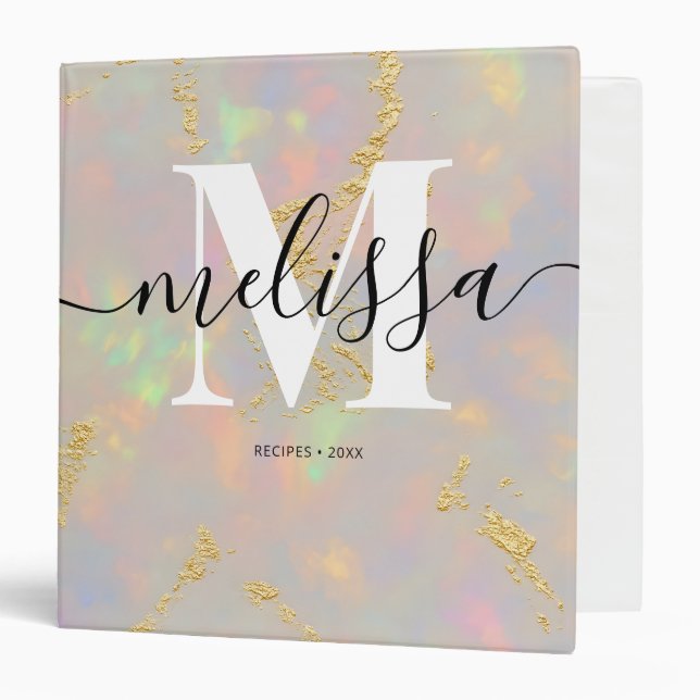 Classeur à anneaux en forme de 3 avec monogramme e (Devant/Intérieur)