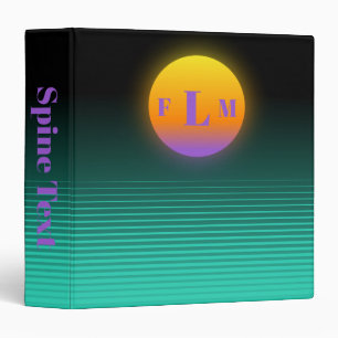 Classeur à anneaux Monogramme Turquoise Vaporwave