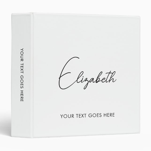 Classeur à anneaux professionnels Ajouter le texte (Devant/Côté)