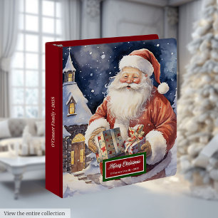 Classeur à anneaux Santa aquarelle Cadeau personna