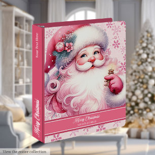 Classeur à anneaux Santa Claus rose Monogramme Vot
