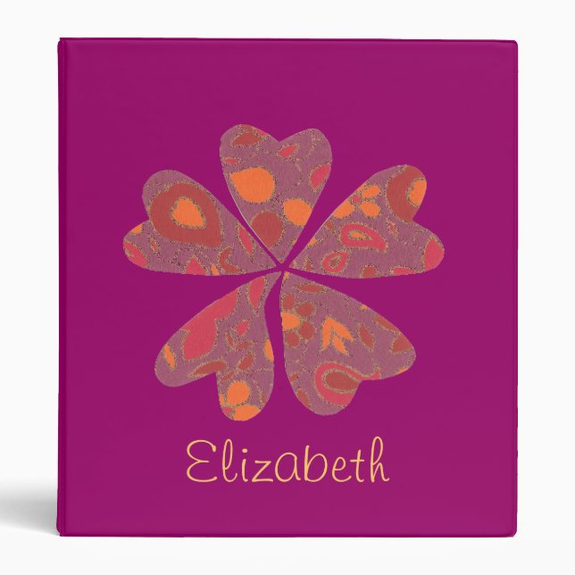 Classeur à coeurs en fleurs (Devant)