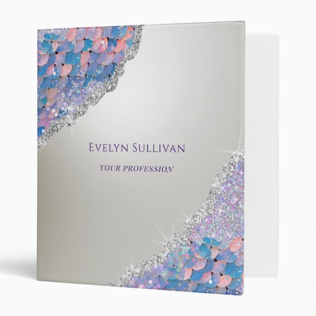 Classeur à faux feuil de paillettes de sirène (Devant/intérieur)