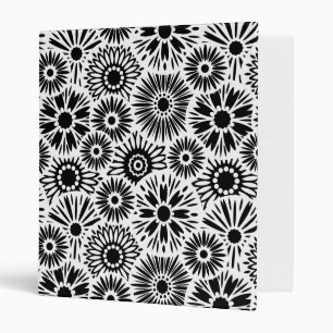 Classeur à fleurs noir et blanc