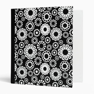 Classeur à fleurs noir et blanc