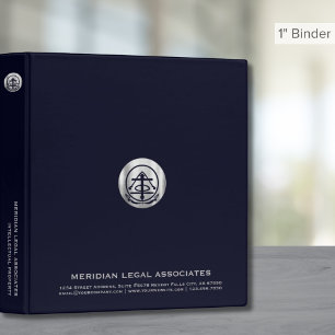 Classeur à logo argent brossé bleu classique