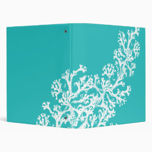 Classeur à motif de corail bleu aqua