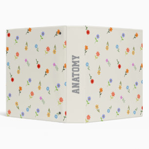 Classeur à motif floral illustratif multicolore