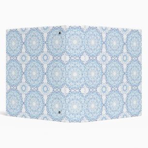 Classeur à motif mandala bleu