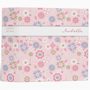 Classeur à motifs de fleurs roses