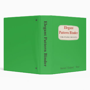 Classeur à motifs vert esthétique planner personna