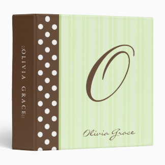 Classeur À petits pois Brown initial/rayures vertes
