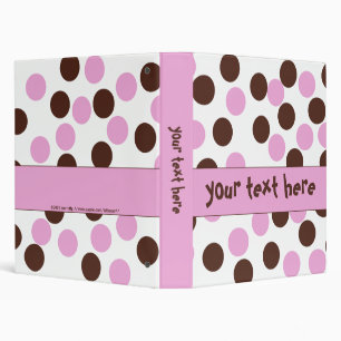 Classeur à points Polka rose et Brown