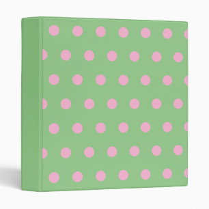 Classeur à points Polka (Sage Green & Pastel Pink)