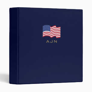 Classeur à reliure avec drapeau américain monogram