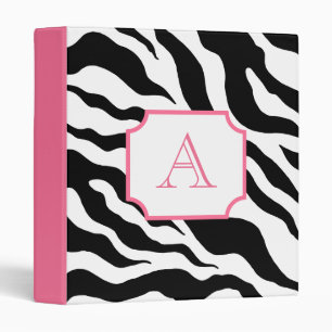 Classeur à reliure avec imprimé zèbre et monogramm