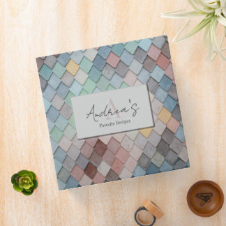 Classeur Abstract Tiles Monogrammed Recipe