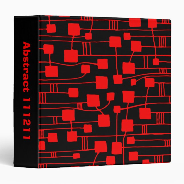 Classeur Abstrait 111211 - Rouge sur noir (1,5 po) (Devant/Côté)