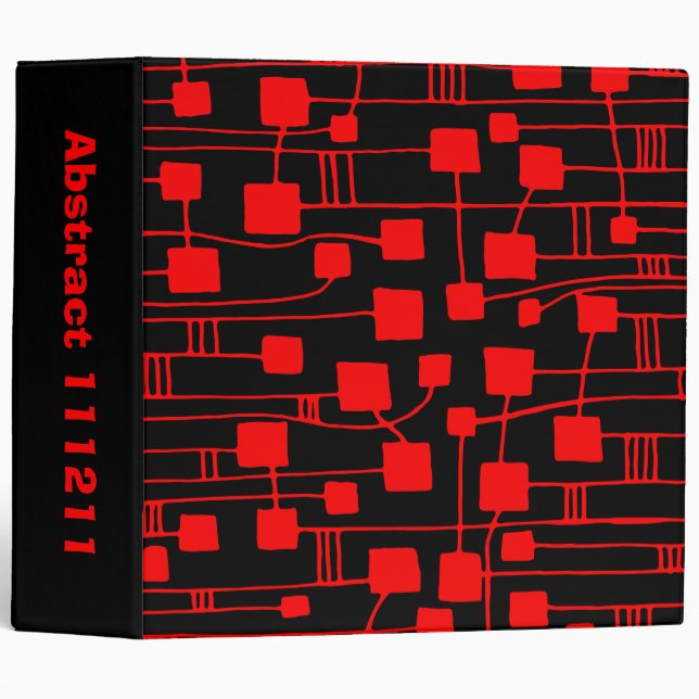 Classeur Abstrait 111211 - Rouge sur noir (2po) (Devant/Côté)