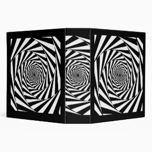 Classeur Abstrait Black & White Swirl Spiral Stairway Art
