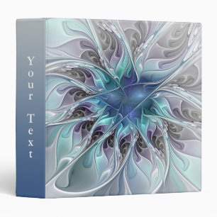 Classeur Abstrait Fleur Fractale Moderne Flourdissante Text