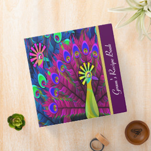 Classeur Abstrait livre de recettes d'oiseaux funky avec de
