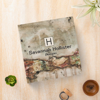 Classeur Abstrait moderne Élégant Monogrammé 3 Cercles Clas