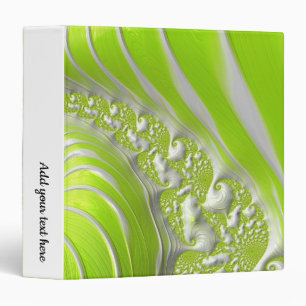 Classeur Abstrait Moderne Lime Green Spiral Fractal