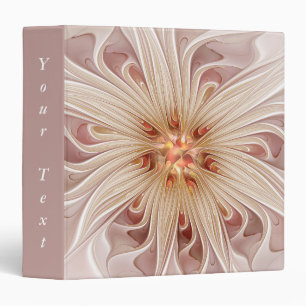 Classeur Abstrait Moderne Peach Pastel Flower Fractal Text