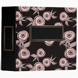 Classeur Abstrait moderne rose fleurs rose roux noir flo