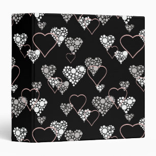 Classeur Abstrait noir blanc Valentines Jour coeurs amour s