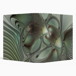 Classeur Abstrait Olive Sage Vert Gris Art Fractal Fantasti