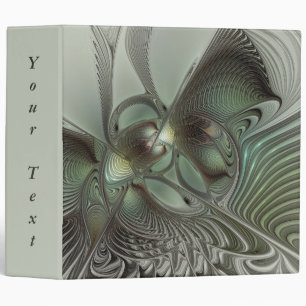 Classeur Abstrait Olive Sage Vert Gris Fractal Art Texte