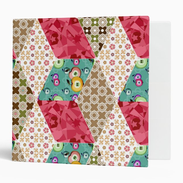 Classeur Abstrait patchwork quilt retro vin (Devant/intérieur)