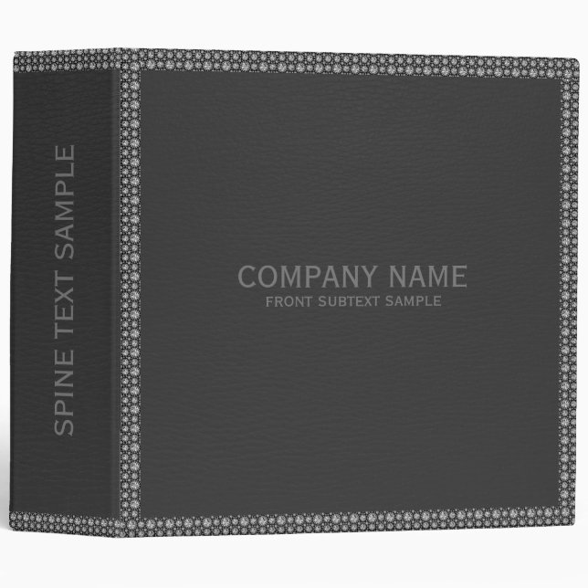 Classeur Accents de Parties scintillant en cuir Faux noir (Devant/Côté)