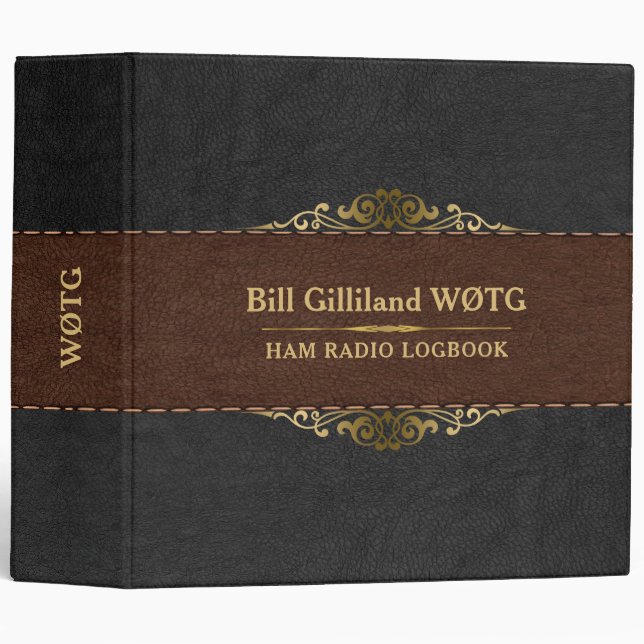 Classeur Accentuation Brown et noire en cuir en cuir (Devant/Côté)