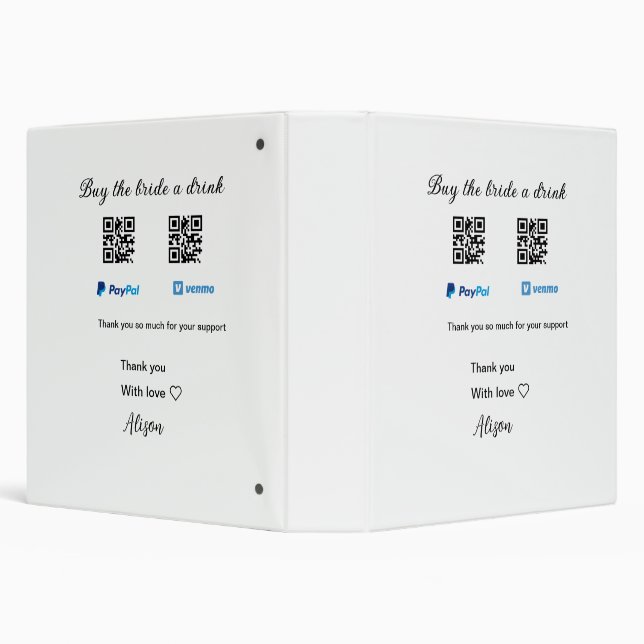 Classeur Acheter une boisson à la mariée don QR Venmo PayPa (Arrière-plan)