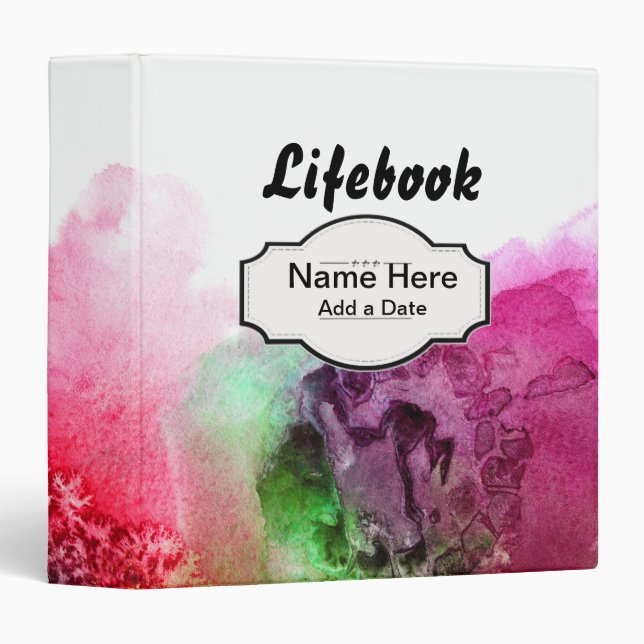 Classeur Adoption d'accueil de Lifebook d'aquarelle (Devant/Côté)