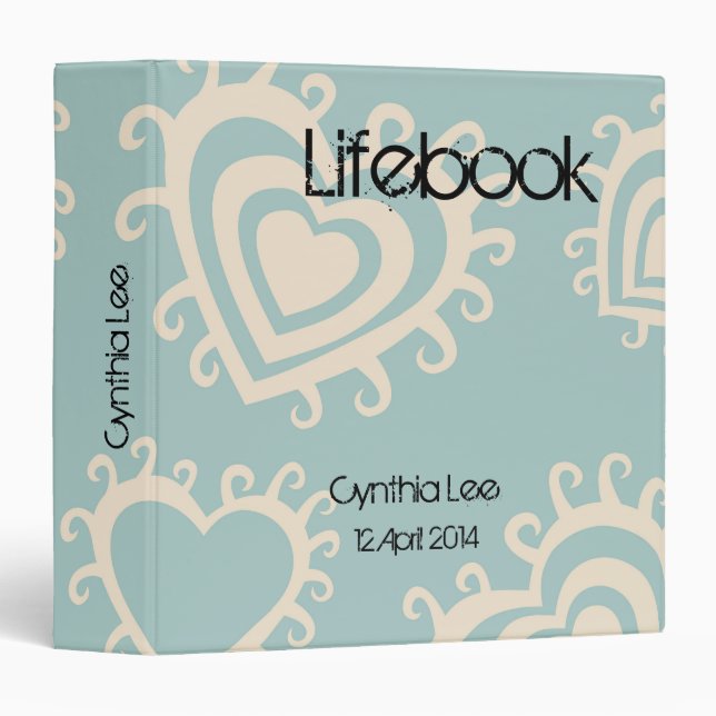 Classeur Adoption d'accueil de Lifebook de coeurs (Devant/Côté)