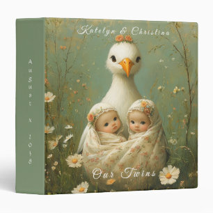 Classeur Adorable Baby Girl Twins Stork Prêt À Livrer