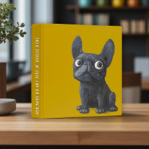 Adorable Chien noir français taureau moutarde Chie