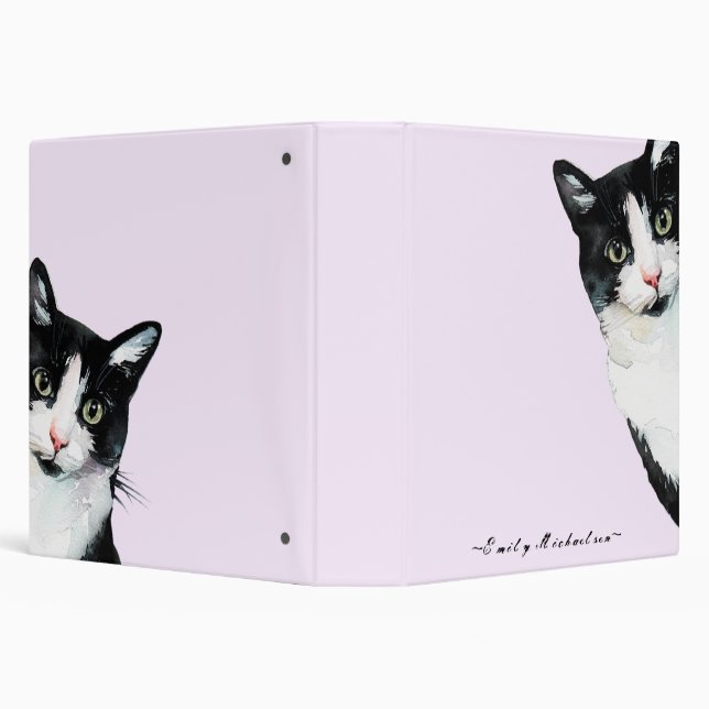 Classeur Adorable Curious Peeking Chats et ajouter nom Purp (Arrière-plan)