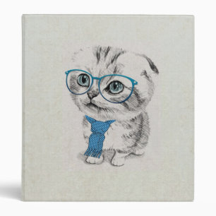 Classeur adorable et drôle dessin animal chaton tendance