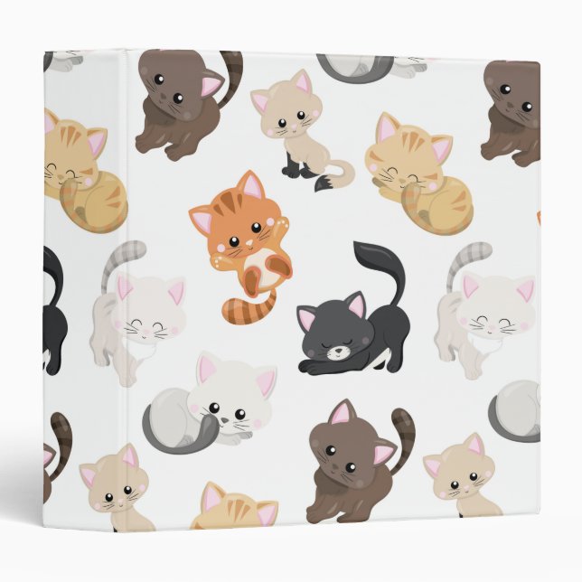 Classeur Adorable Kitty Cats Imprimer (Devant/Côté)