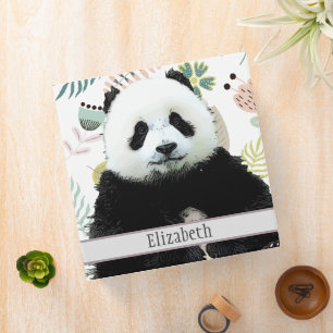 Classeur Adorable Panda Ours Nom Turquoise Enfants Animal