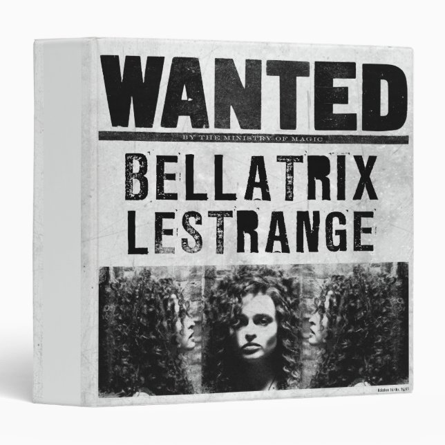 Classeur Affiche de recherche de Bellatrix Lestrange (Devant/Côté)