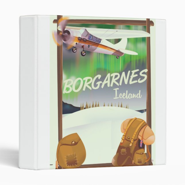 Classeur Affiche de vol Islande Borgares (Devant/Côté)